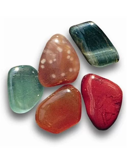 Trommelsteine - Bunte Mischung - 15 - 20mm - S- Afrika - 1Kg Beutel