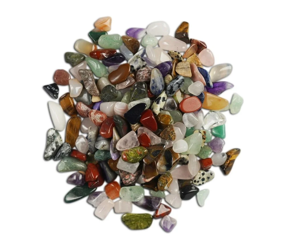 Trommelsteine - Bunte Mischung - 14 - 16mm - B1- Afrika - 1Kg Beutel