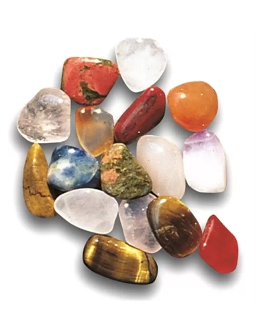 Trommelsteine - Bunte Mischung - 10mm - B2- Afrika - 1Kg Beutel