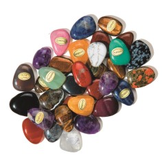 Trommelsteine - gebohrt - gemischte Steine ca. 3,5 - 4cm - 1Kg Beutel