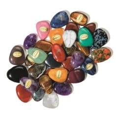 Trommelsteine - gebohrt - gemischte Steine ca. 3,5 - 4cm - 1Kg Beutel