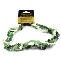 Halskette - Collier - Barock - Entspannung & Gelassenheit - Magnesit, Aventurin, Moosachat