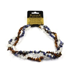 Halskette - Collier - Barock - Durchblick & Erkenntnis - Tigerauge, Sodalith, Bergkristall