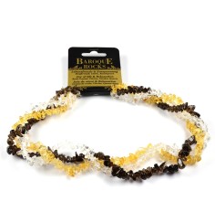 Halskette - Collier - Barock - Lebensfreude & Entspannung - Bergkristall, Citrin gebr., Rauchquarz