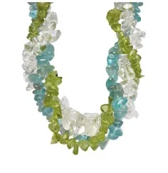 SchmuckSet - Barock - (Collier, Armband, Ohrringe) - Motivation & Unabhängigkeit - Apatit, Peridot, Bergkristall