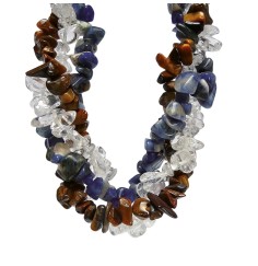 SchmuckSet - Barock - (Collier, Armband, Ohrringe) - Durchblick & Erkenntnis - Tigerauge, Sodalith, Bergkristall