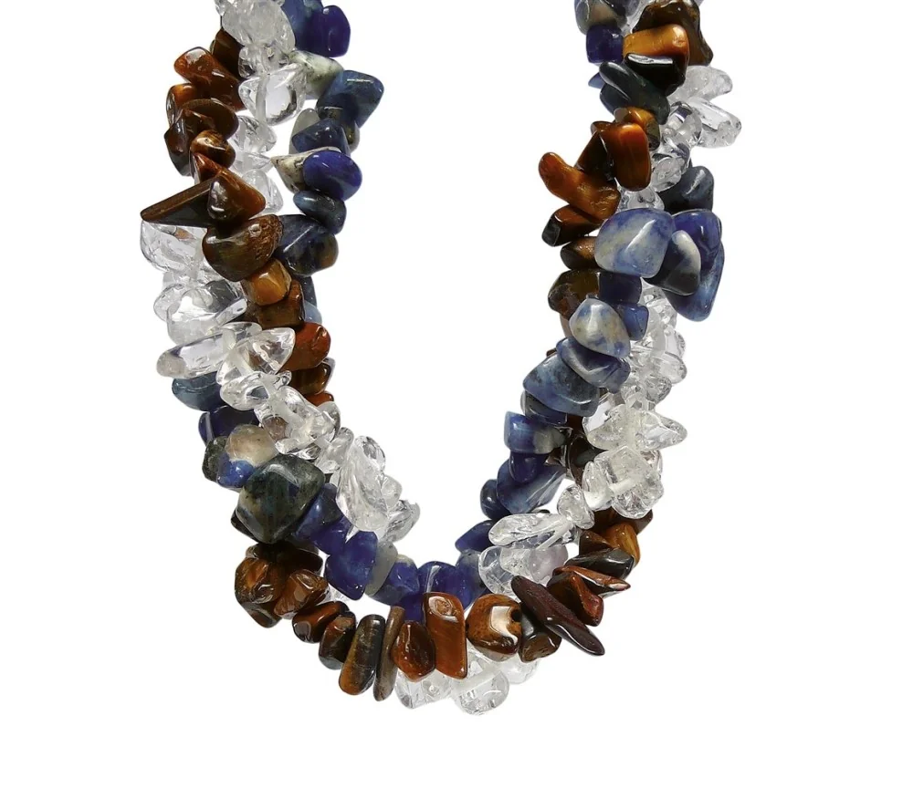 SchmuckSet - Barock - (Collier, Armband, Ohrringe) - Durchblick & Erkenntnis - Tigerauge, Sodalith, Bergkristall