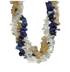 SchmuckSet - Barock - (Collier, Armband, Ohrringe) - Weisheit & Inspiration - Bergkristall, Lapis Lazuli, Rutilquarz