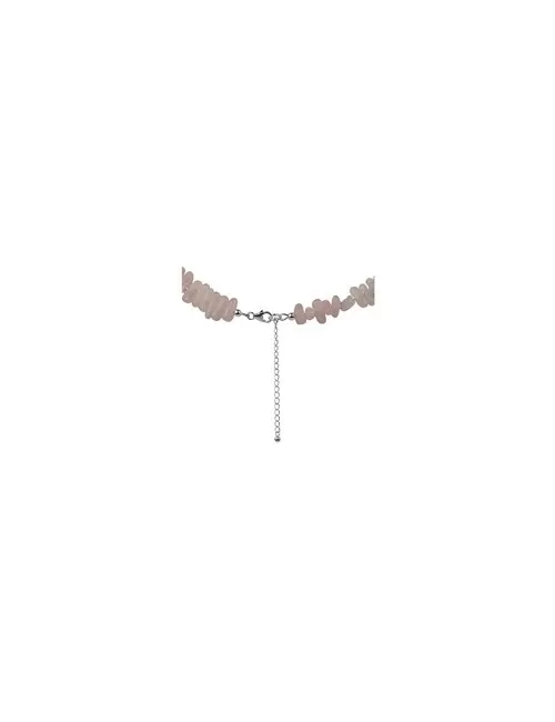 Halskette - Collier - Rosenquarz, Bergkristall, Muschelkernperle ( Rosa-Pink ), 45 - 51cm