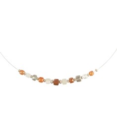 Halskette - Collier - Mondstein, Kugeln, Silber 925, ca. 45cm