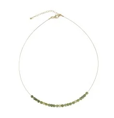 Halskette - Collier - Serpentin - Würfel (4mm), vergoldet, Verlängerungskettchen