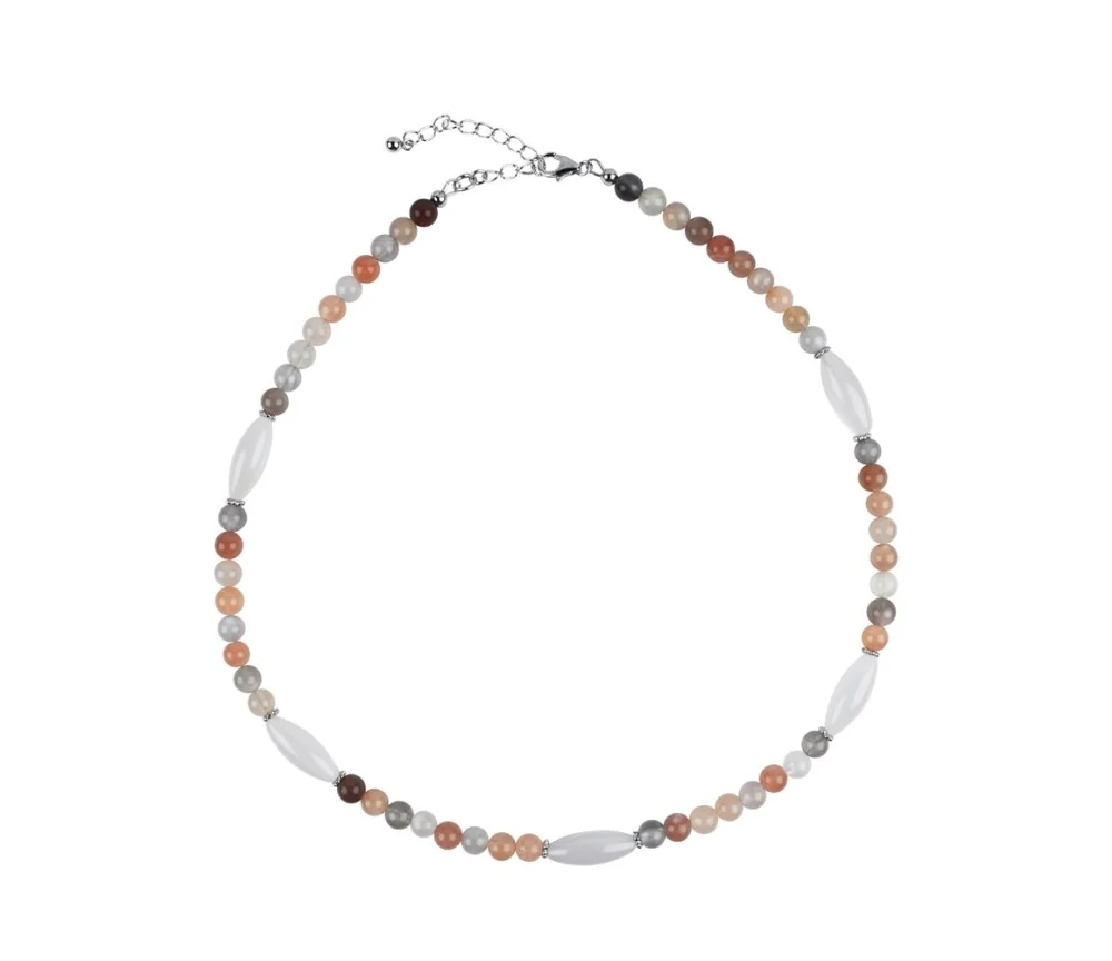 Halskette - Collier - Mondstein (bunt), 45cm
