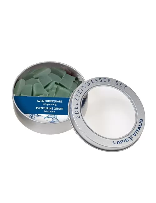 Lapis Vitalis - Wassersteine - Aventurin (grün) - in Metall-Geschenkdose