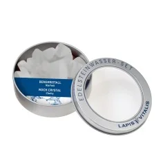 Lapis Vitalis - Wassersteine - Bergkristall - in Metall-Geschenkdose