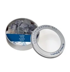 Lapis Vitalis - Wassersteine - Fluorit - in Metall-Geschenkdose