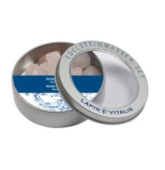 Lapis Vitalis - Wassersteine - Rosenquarz - in Metall-Geschenkdose
