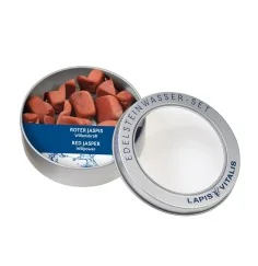 Lapis Vitalis - Wassersteine - Jaspis (rot) - in Metall-Geschenkdose