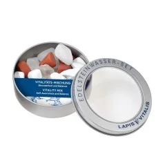 Lapis Vitalis - Wassersteine - Mischung - Vitalität - in Metall-Geschenkdose