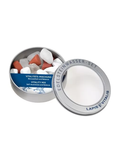 Lapis Vitalis - Wassersteine - Mischung - Vitalität - in Metall-Geschenkdose