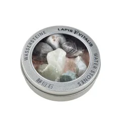 Lapis Vitalis - Wassersteine - Mischung - Geborgenheit - in Metall-Geschenkdose (Achat, Nephrit, Serpentin)