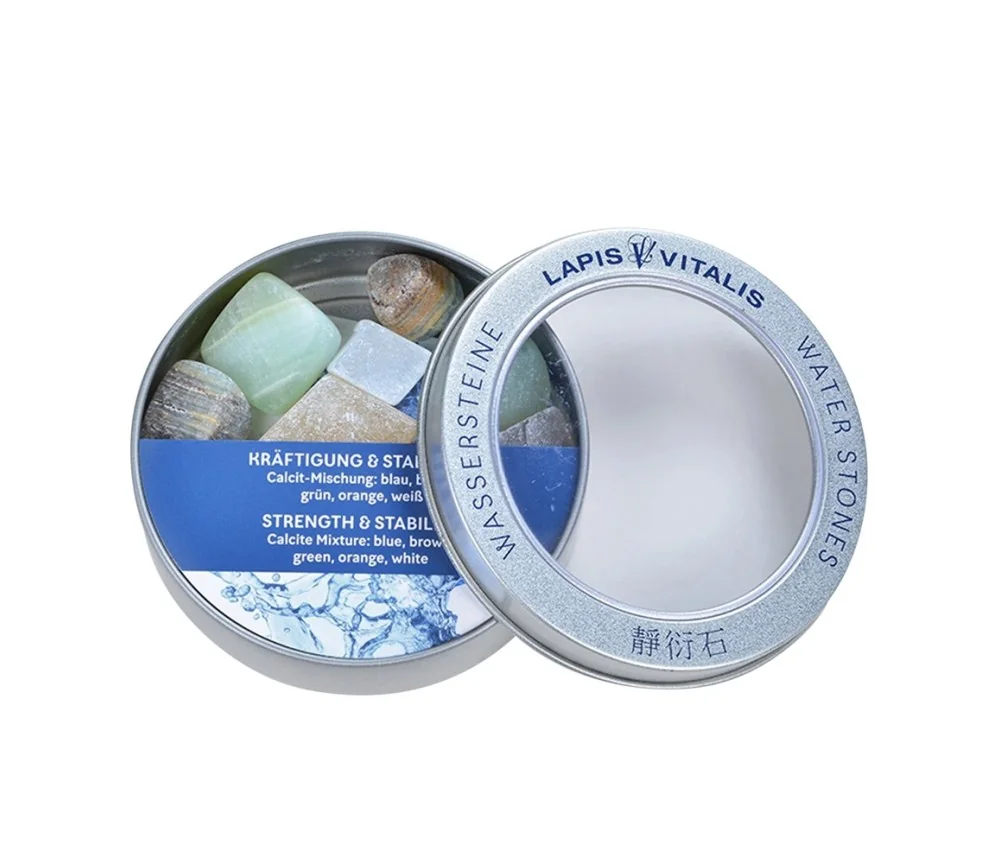 Lapis Vitalis - Wassersteine - Mischung - Kräftigung & Stabilität inMetall-Geschenkdose