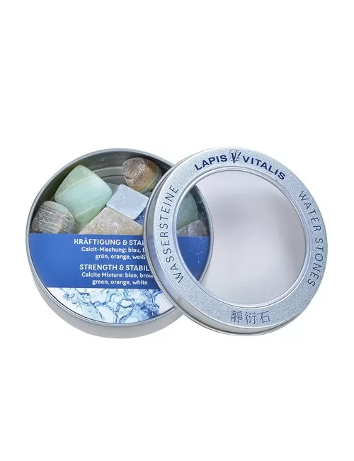 Lapis Vitalis - Wassersteine - Mischung - Kräftigung & Stabilität inMetall-Geschenkdose