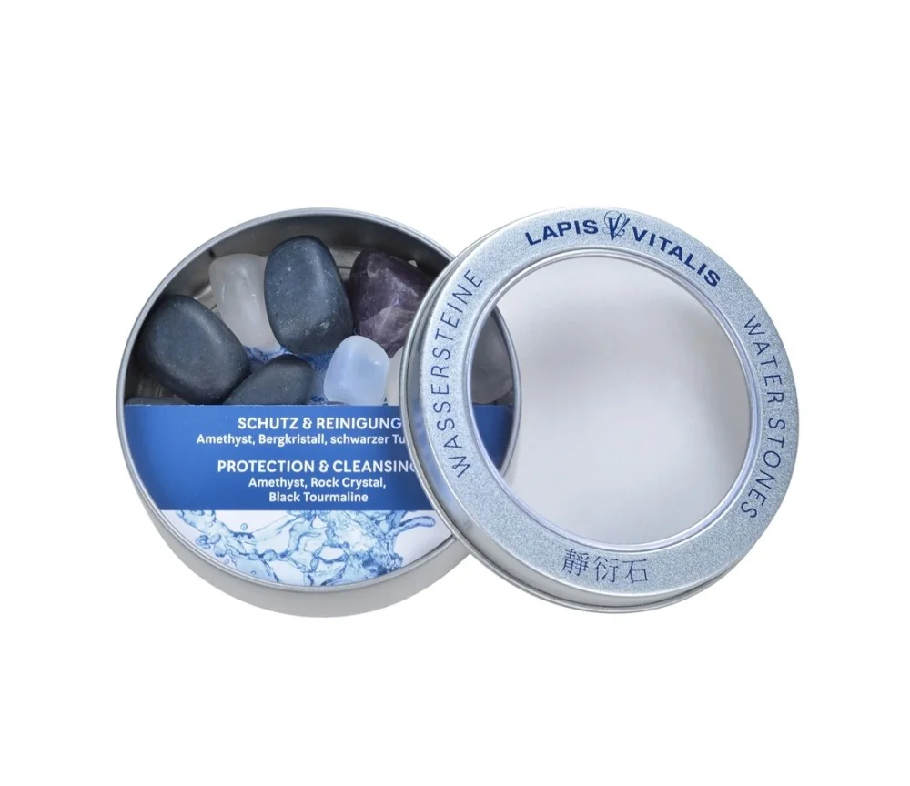 Lapis Vitalis - Wassersteine - Mischung - Schutz & Reinigung in Metall-Geschenkdose