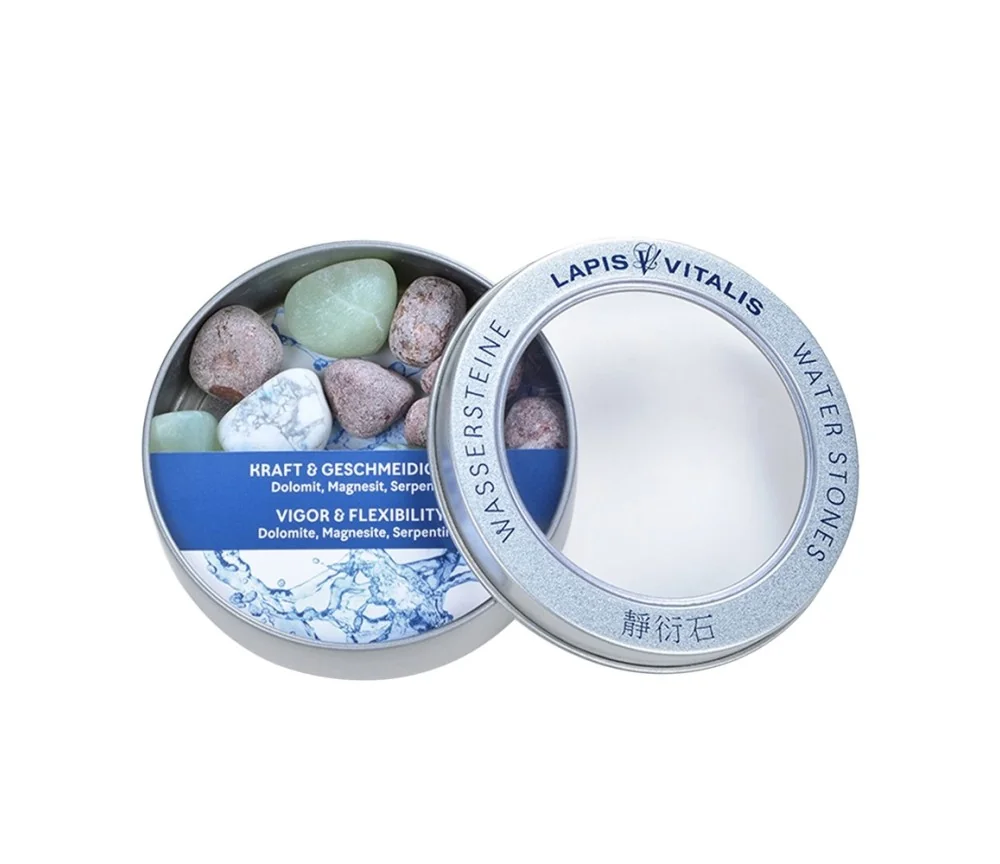 Lapis Vitalis - Wassersteine - Mischung - Kraft und Geschmeidigkeit in Metall-Geschenkdose