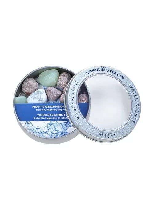Lapis Vitalis - Wassersteine - Mischung - Kraft und Geschmeidigkeit in Metall-Geschenkdose