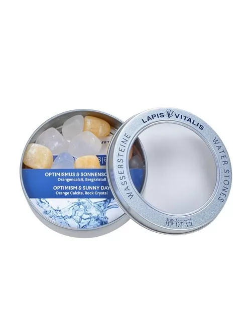 Lapis Vitalis - Wassersteine - Mischung - Optimismus & Sonnenschein in Metall-Geschenkdose