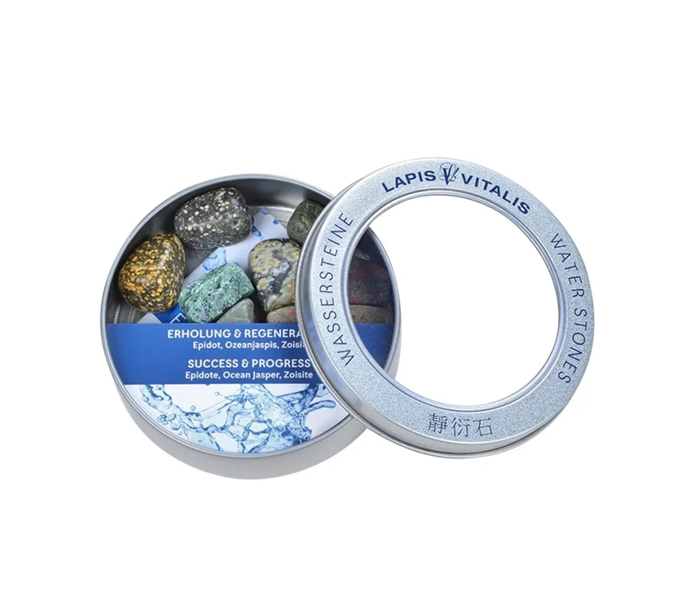 Lapis Vitalis - Wassersteine - Mischung - Erholung & Regeneration in Metall-Geschenkdose