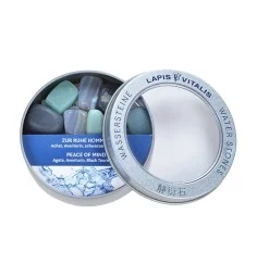 Lapis Vitalis - Wassersteine - Mischung - Zur Ruhe kommen in Metall-Geschenkdose