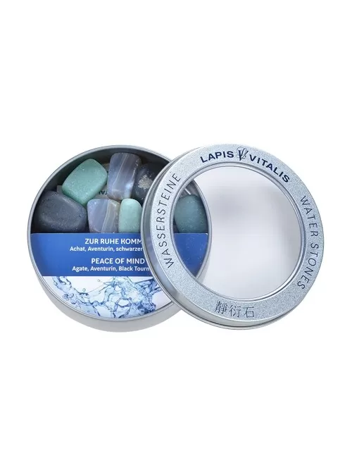 Lapis Vitalis - Wassersteine - Mischung - Zur Ruhe kommen in Metall-Geschenkdose