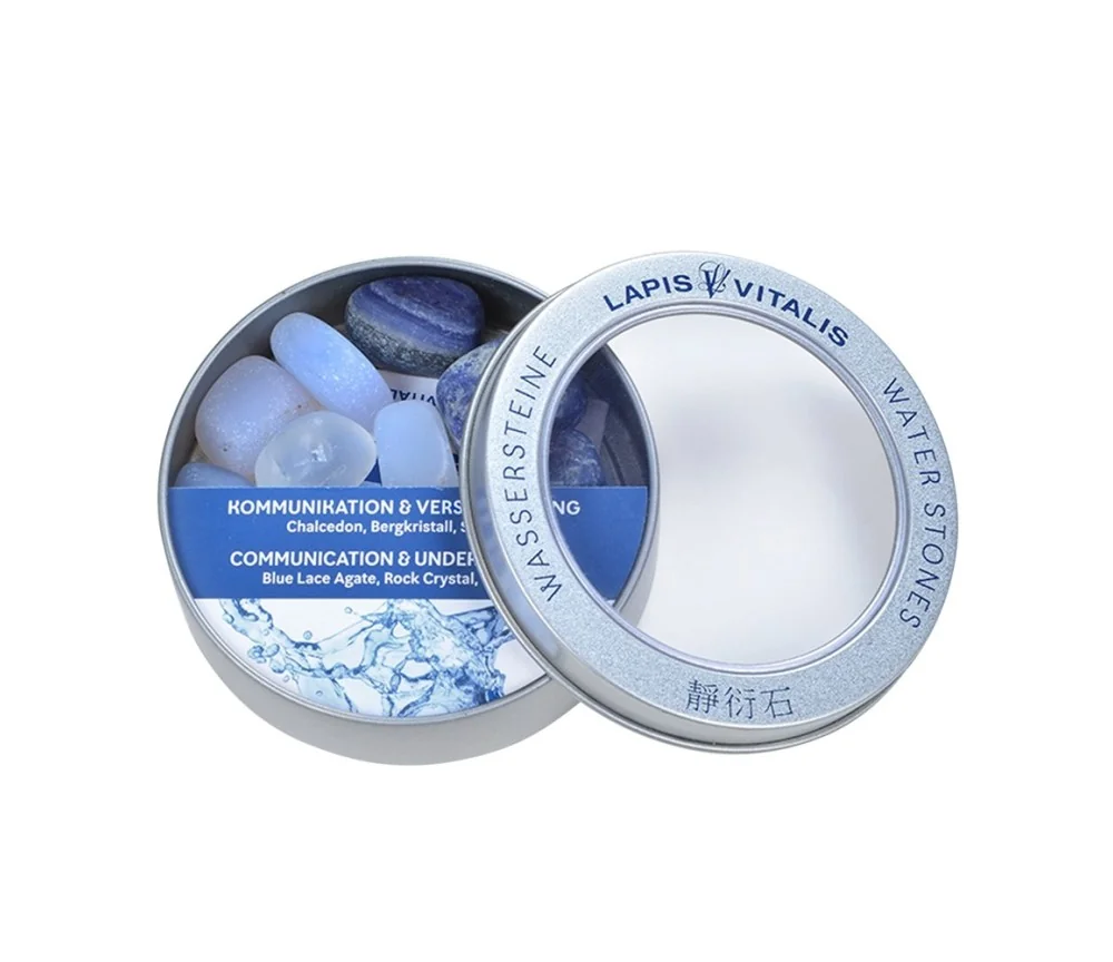 Lapis Vitalis - Wassersteine - Mischung - Kommunikation & Verständigung in Metall-Geschenkdose