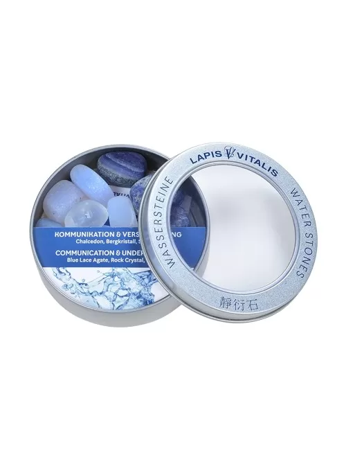 Lapis Vitalis - Wassersteine - Mischung - Kommunikation & Verständigung in Metall-Geschenkdose
