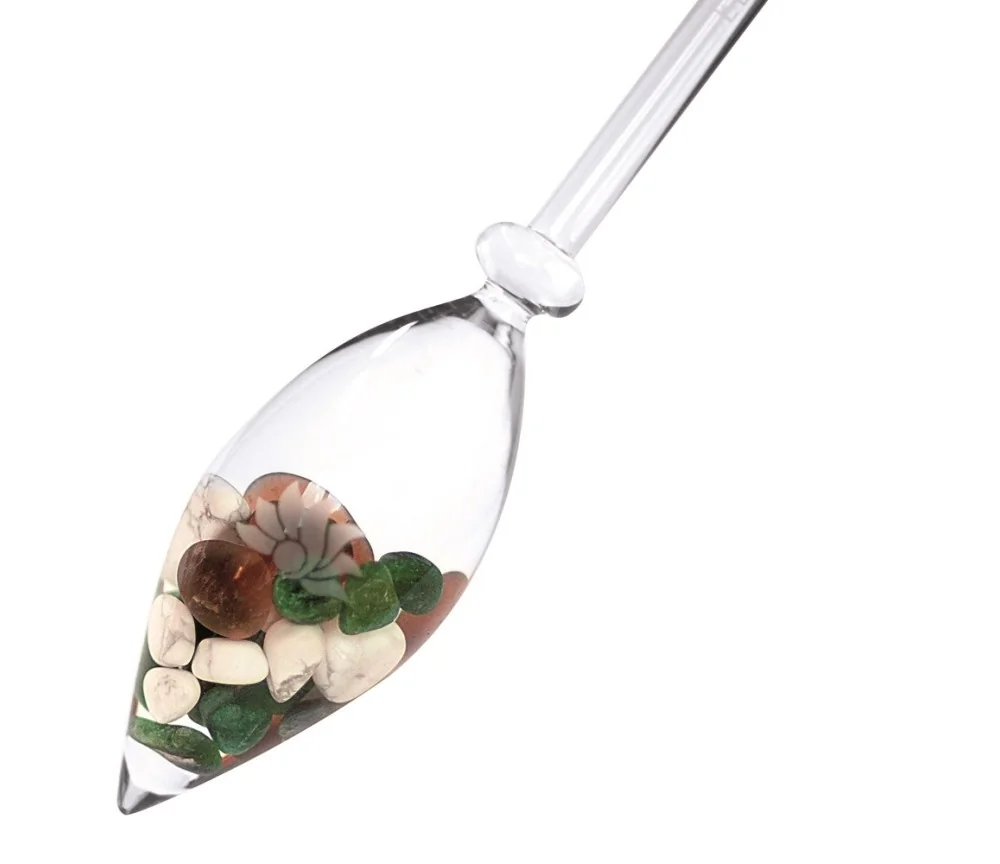 Edelstein-Balance - Wasserstab - Anti Stress (Aventurinquarz, Magnesit, Rauchquarz)