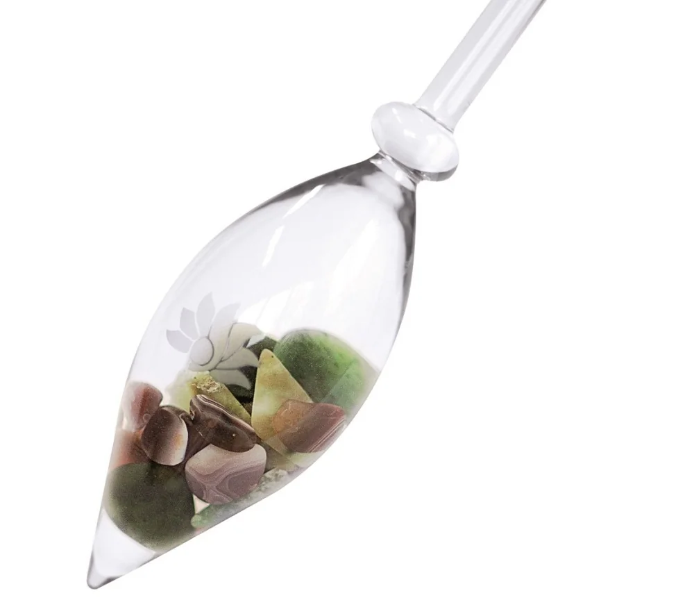 Edelstein-Balance - Wasserstab - Geborgenheit (Serpentin, Achat, Nephrit)