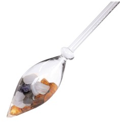 Edelstein-Balance - Wasserstab - in Fluss kommen (Sodalith, Chalcedon, Bernstein)