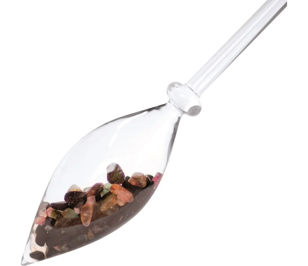 Edelstein-Balance - Wasserstab - Schutz & Energie (Turmalin schwarz und bunt)