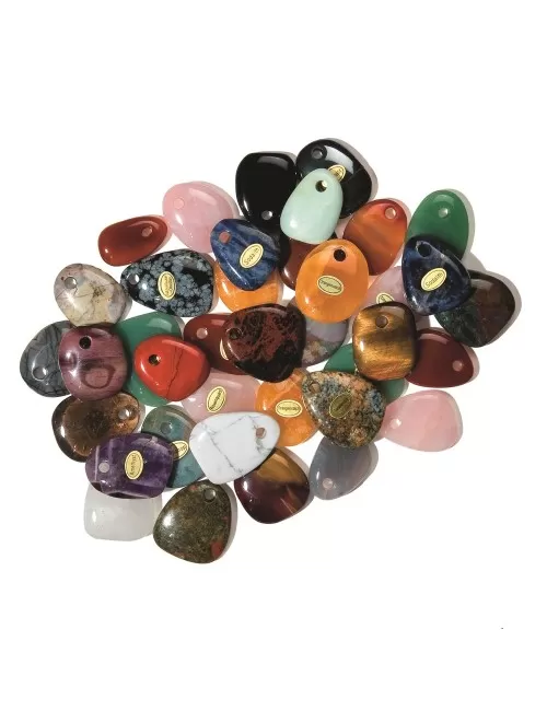 Heil- & Edelsteine - Scheibensteine - gebohrt - gemischte Sorten - 1kg Beutel