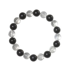 Armband - Kugeln - 8mm - Schungit, Bergkristall