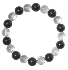 Armband - Kugeln - 10mm - Schungit, Bergkristall