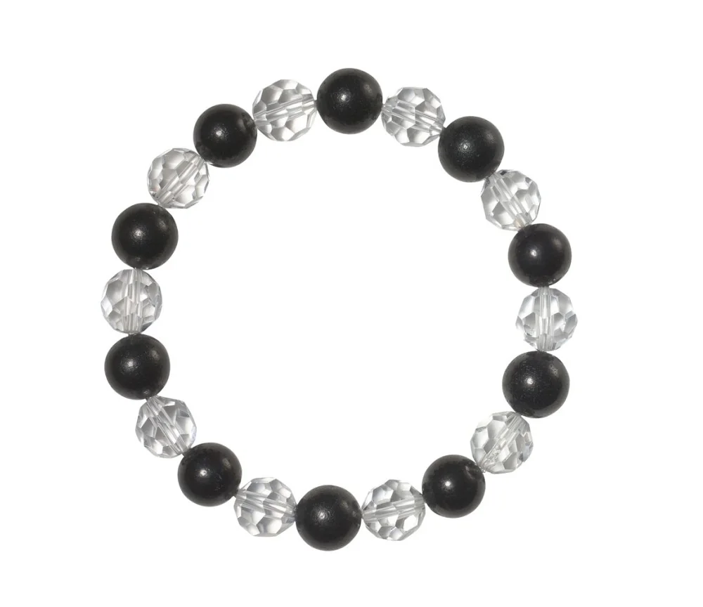 Armband - Kugeln - 10mm - Schungit, Bergkristall