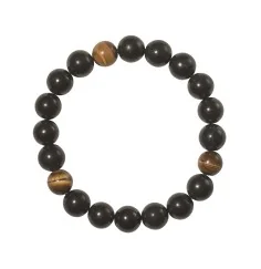 Armband - Schungit, Tigerauge, 08mm Kugeln