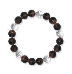 Armband - Rauchquarz/Bergkristall, 10mm Kugeln