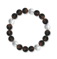 Armband - Rauchquarz/Bergkristall, 10mm Kugeln