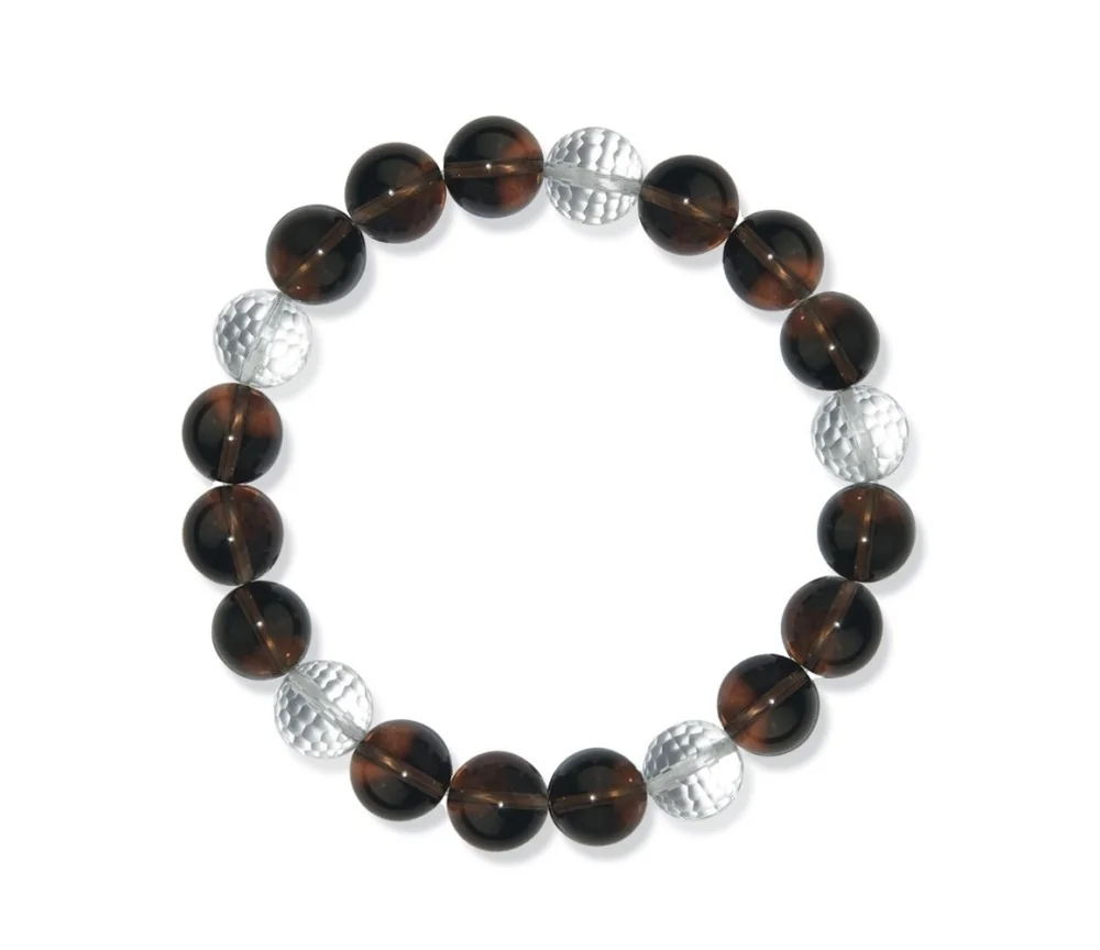 Armband - Rauchquarz/Bergkristall, 10mm Kugeln