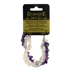 Armband - Barock Kombi - Rosenquarz, Amethyst, Bergkristall - Schönheit & Wohlbefinden