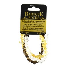 Armband - Barock Kombi - Bergkristall, Citrin (gebr.), Rauchquarz - Lebensfreude & Entspannung