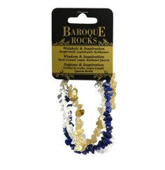 Armband - Barock Kombi - Bergkristall, Lapis Lazuli, Rutilquarz - Weisheit & Inspiration